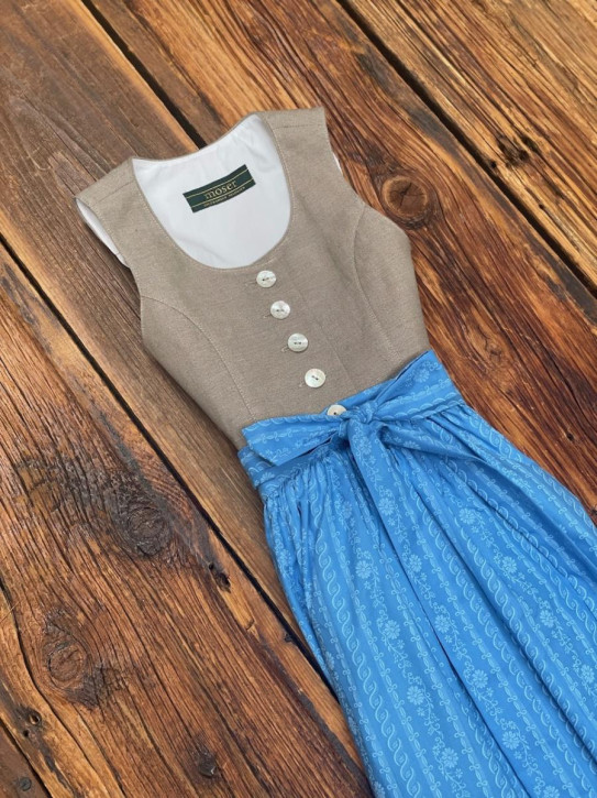 Kinderdirndl MAREIKE order 47 Jägerleinen blau