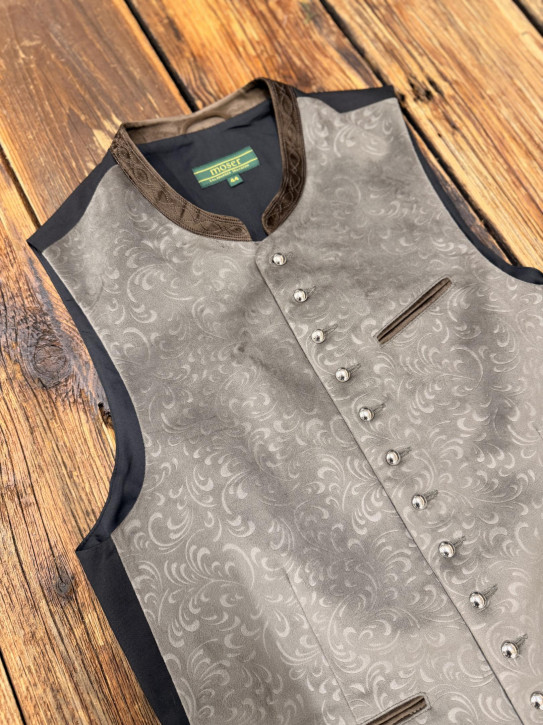 Herrenweste Westblume taupe/braun