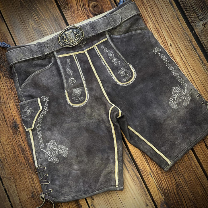 Herrenledershort Peter dunkelbraun / 44