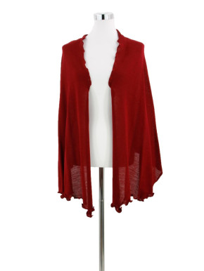 Strickschal Stola WP Rüsche tanne